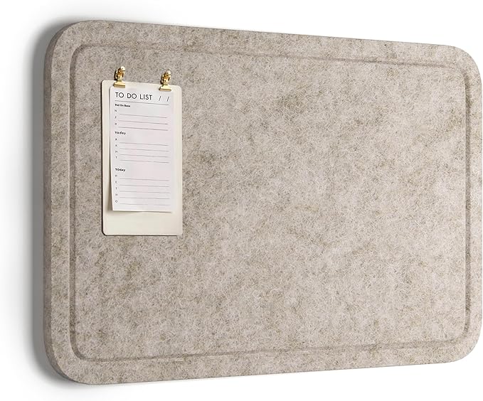 Orelle Felt Bulletin Board | 13 x 17” | Foldable Peel and Stick Felt Board for Wall | Alternative Cork Board for Office, Message Board, Kids Art Display | Beige