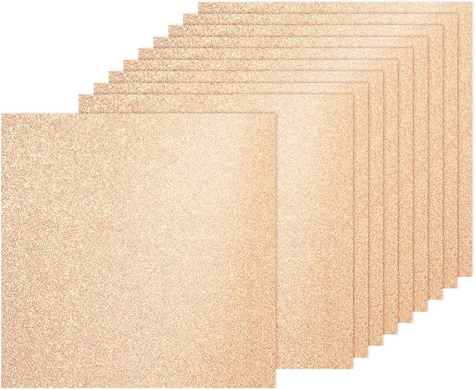 PATIKIL 40Sheets Champagne Glitter Cardstock, 12x12In Glitter Paper Card Stock Shiny Scrapbook 250gsm Sparkly Paper Large Shimmer for Crafts Scrapbook DIY Art Wedding Party