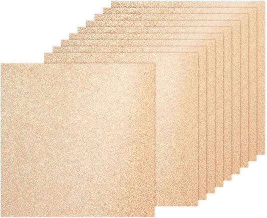 PATIKIL 40Sheets Champagne Glitter Cardstock, 12x12In Glitter Paper Card Stock Shiny Scrapbook 250gsm Sparkly Paper Large Shimmer for Crafts Scrapbook DIY Art Wedding Party