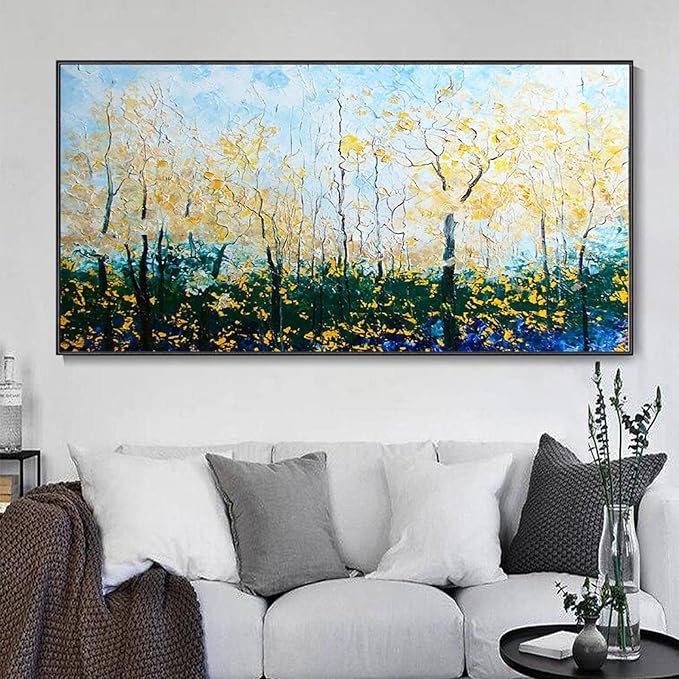 ZHMANLUCK Extra Large Canvas Art Painting Artwork for Office Wall Decor Home Decoration Stretched and Framed Ready to Hang 65x130cm/(25x51inch) with-Black-Frame