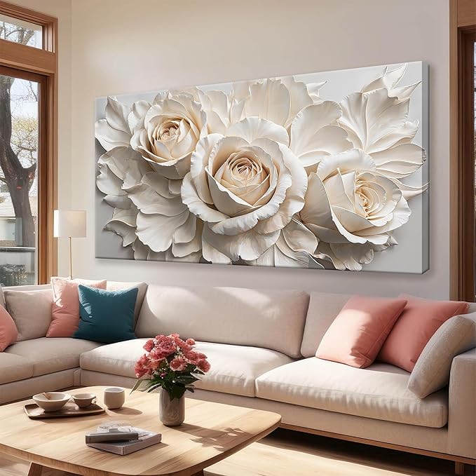 QSQ Large Wall Art For Living Room Home Wall Decor Modern Canvas Art Wall Decor 29 X 58 Inches Modern Flower Wall Art Elegant Picture For Bedroom Hotel Office Artwork