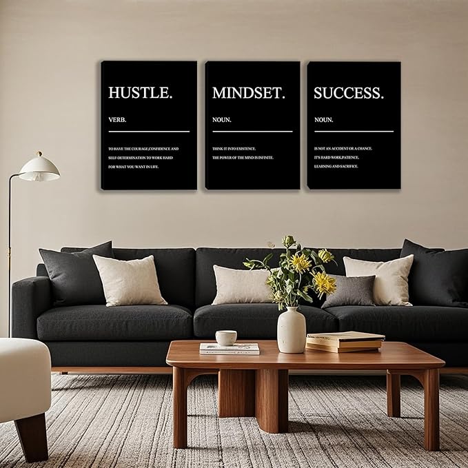3 Panel Print Canvas Wall Art Motivational Office Wall Decor Painting Inspirational Posters Modern Inspiring Artwork for Home Living Room Bedroom Wall Decor Office Wall Art Ready to Hang - 60"Wx28"H
