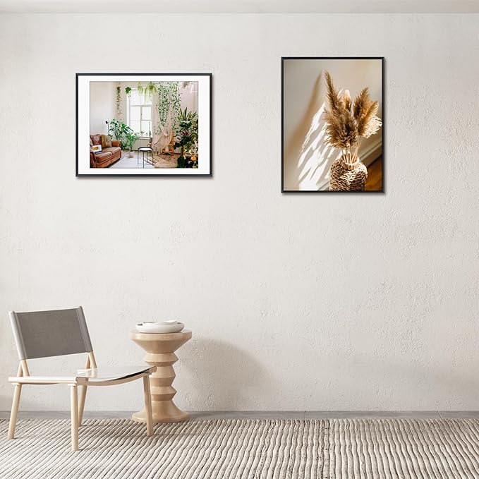 Golden State Art, Gallery Wall Frame Set of 6 - Black 18x24 Aluminum Photo Frames with Mat for 16x20 Pictures - 18 x 24 inch Metal Frame with Real Glass Cover - Elegant Home or Office Decor