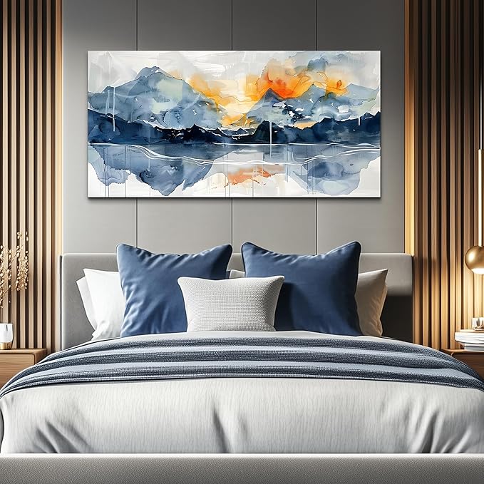 KELIYUAN Wall Art For Living Room Canvas Wall Decor For Bedroom Office Decorations Mountain Landscapes Wall Painting Abstract Watercolour Pictures Artwork Modern Ready To Hang Room Home Decor