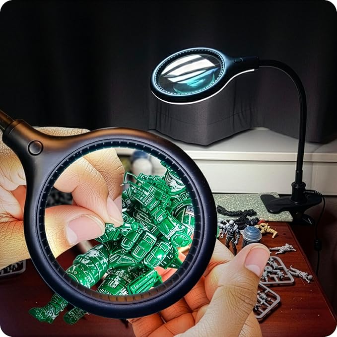 Brightech LightView Flex Magnifying Desk Lamp, 1.75X Light Magnifier, Adjustable Magnifying Glass with Light for Crafts, Reading, Close Work
