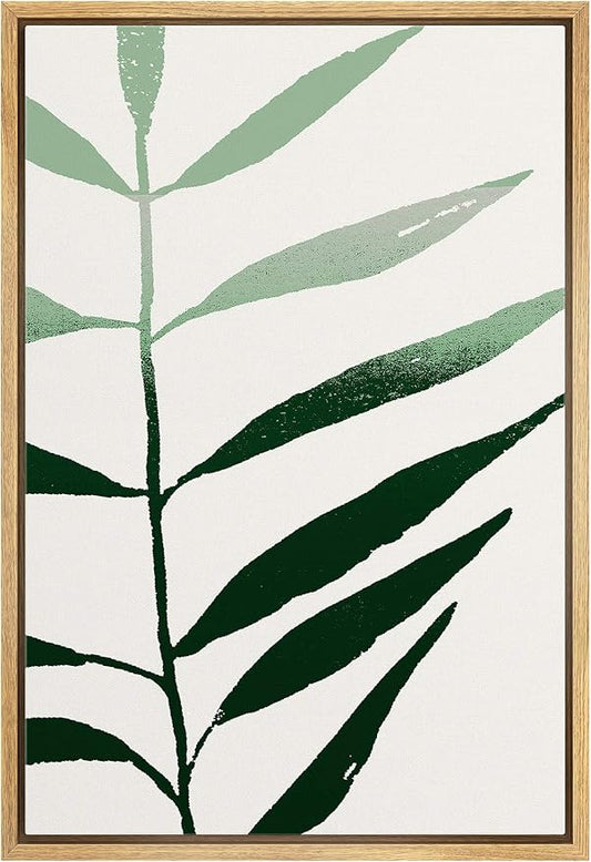 IDEA4WALL Framed Canvas Print Wall Art Green Color Blocks with Faded Textures Geometric Shapes Illustrations Modern Art Chic Colorful for Living Room, Bedroom, Office - 24"x36" Natural