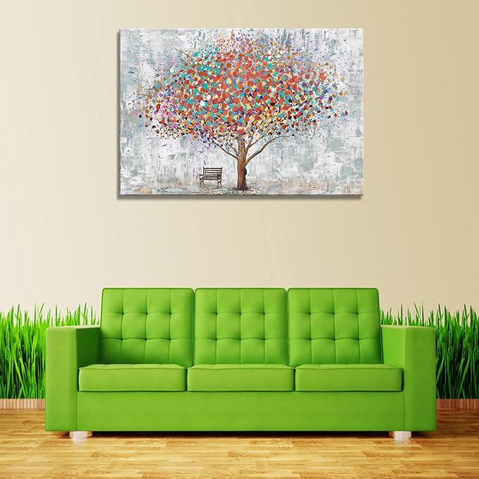 DZL Art H71181 Tree Wall Art Canvas Prints Wall Art Abstract Colorful Tree Painting Landscape Modern Artwork for Living Room Bedroom Office Home Wall Decoration Decor