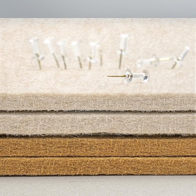 Extra Large Bulletin Board - 96 x 48 Inches, Decorative Felt Pin Board for Wall - 8' x 4' Foldable Photo Display Board with Self-Adhesive Tape, Includes 20 Push Pins - Oatmeal