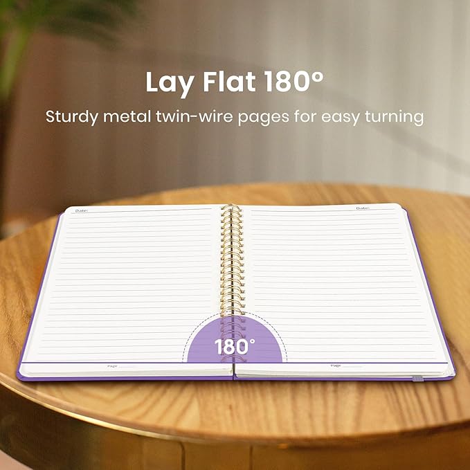 Taja Lined Spiral Journal Notebook for Women & Men, 140 Pages, College Ruled Hardcover Notebook for Work & Note Taking, Journals for Writing, A5(5.7" x 7.9") – Periwinkle Blue