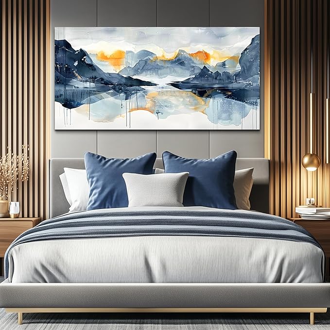 FUHAIHUA Canvas Wall Art For Living Room Large Wall Decor For Office Bedroom Home Decorations Minimalism Abstract Paintings Watercolor Ink Pictures Artwork Aesthetic Room 24x48 In