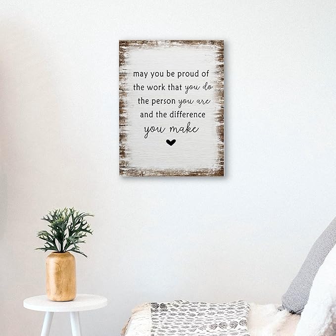 WODMIS Inspirational Painting, Wrapped Canvas Wall Art for Office Decor, Employee Appreciation Gift, 11x14 inches