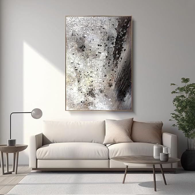 BrightA Large hand-painted abstract wall art piece. Modern style texture relief decoration. Key wall decoration for the living room 67"x98.4"