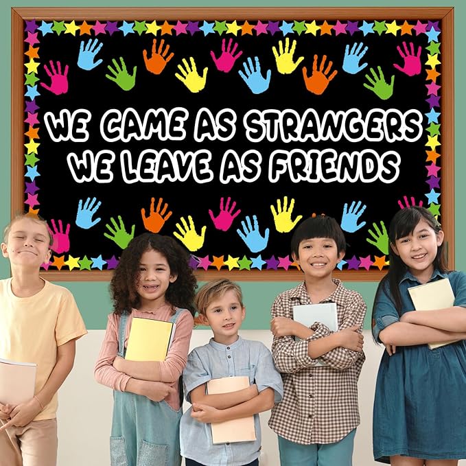 Graduation Bulletin Board Set Colorful Handprint Themed Classroom Decoration Congratulations Graduate Bulletin Board Affirmation Station Craft Cutouts for Class of 2026 Chalkboard Wall Decor