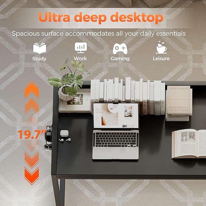 Mericonia 32 inch Rolling Computer Desk with Wheels, Gaming Desk for Small Spaces, Modern Simple Style Table for Home Office, Study Writing Table