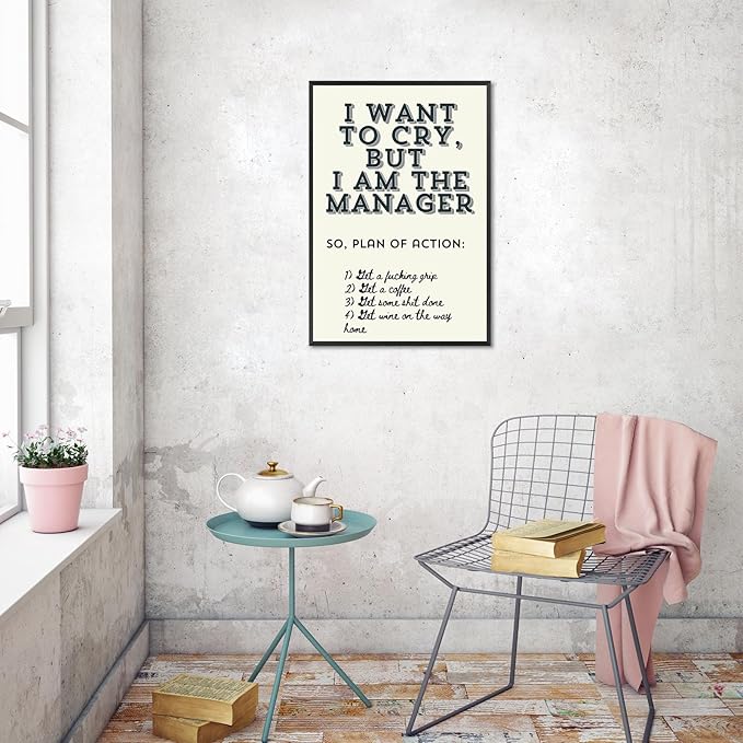 Trendy Motivational Positive Quotes Canvas Poster Work Motivation Hustle Inspiring Sign Prints Painting Funky Motivational Quotes Wall Art For Office Living Room Wall Decor 16x24in Framed