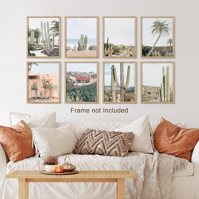 SIGNWIN Poster Wall Art Set of Cactus Desert Nature Wilderness for Living Room, Bedroom, Office - 8"x10"x 8