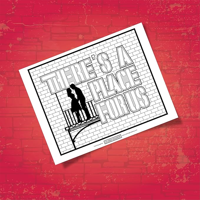 Coloring Broadway - West Side Story Inspired Coloring Pages (Set of 4), Tonight, Tonight Musical Merchandise, Printed on Matte Card Stock (8 1/2” x 11”), Ideal Gift for a Broadway Theater Lover