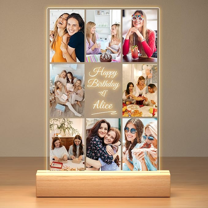 Custom Picture Frames with Photos, Personalized Picture Frame, Customized Photo Frame, Personalized Anniversary Birthday Gifts for Women Men Her Him Wife Mom Dad Kid Baby Family Best Friends