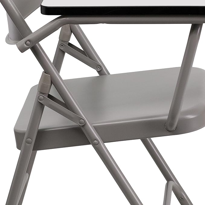 Flash Furniture Ralph Premium Steel Folding Chair with Right Handed Tablet Arm