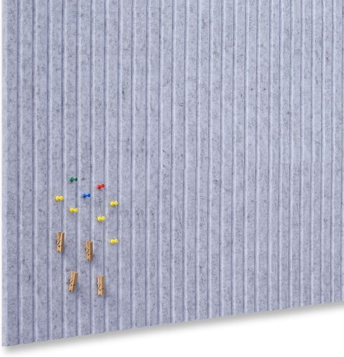 Large Cork Board Alternative-12 Pcs Self-Adhesive Felt Bulletin Board Tiles, Felt Pin Board Cork Board Tiles for Home Office Wall Decor, Tack Board 47"x35" (Light Grey