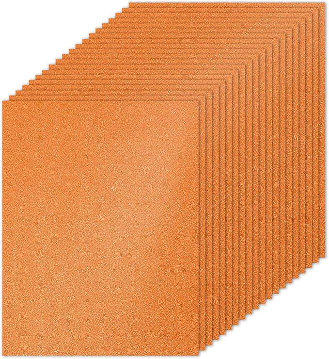 PATIKIL 20 Sheets Orange Glitter Cardstock Paper, 8.5x11 inches, 250gsm, Sparkly Paper for Scrapbooking, Cards, Invitations, DIY Projects