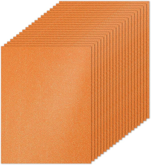 PATIKIL 20 Sheets Orange Glitter Cardstock Paper, 8.5x11 inches, 250gsm, Sparkly Paper for Scrapbooking, Cards, Invitations, DIY Projects