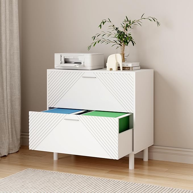 2 Drawer File Cabinet, Lateral Filing Cabinet for Letter/Legal/A4 Size, File Cabinets for Home Office,Wood File Storage Cabinets Printer Stand with Storage for Home,Office