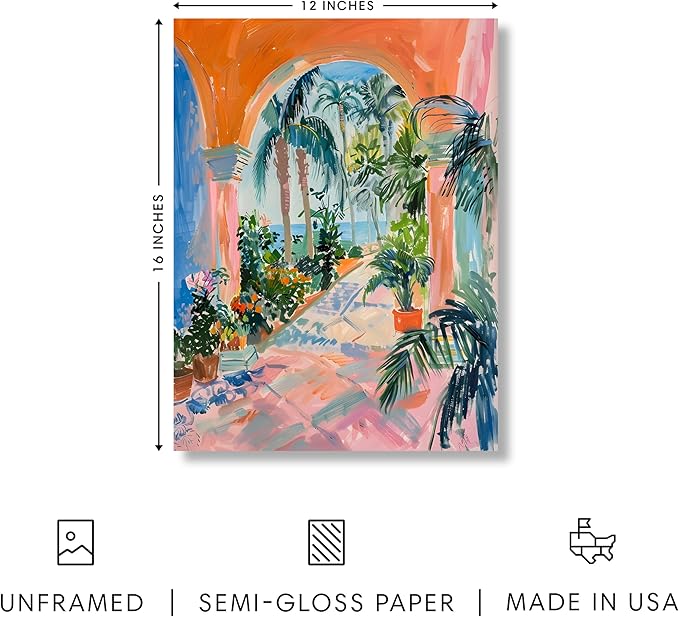 HAUS AND HUES Floral Art Wall Decor - Wildflowers Wall Art for Living Room, Floral Artwork for Bedroom Walls, Flower Painting for College Girls Dorm Room (City Scenery 3, Unframed, 12x16)