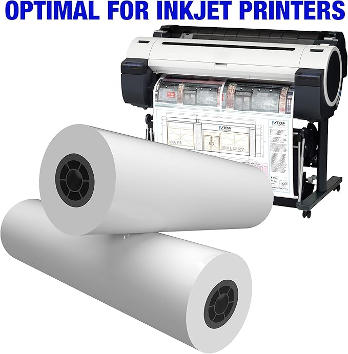 Alliance Wide Format Paper 36” x 150” Coated Bond Inkjet 24lb with 2" core For Aqueous Latex Printers, 2 rolls/carton (2206)