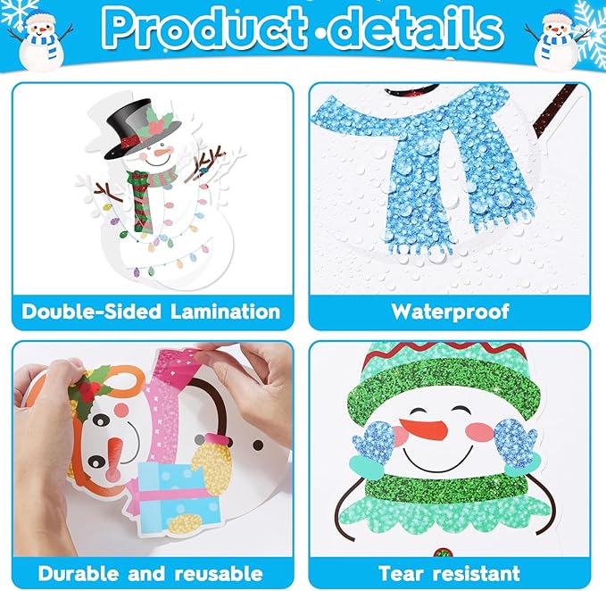 Winter Wonderland Bulletin Board Set Winter Snowman Bulletin Board Christmas Classroom Decorations Snowy Tree Snowflake Cutouts for Xmas Holiday Party School Classroom Home Chalkboard Wall Decor
