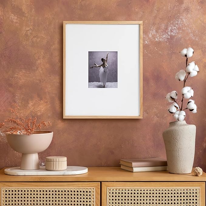 artisane home goods - Gallery Frame 1.0, Picture Frame, 16x20 White Oak, Gallery Wall Frame Set, Large Picture Frame, Oversized Mat (4x4, 4x6, and 5x7)