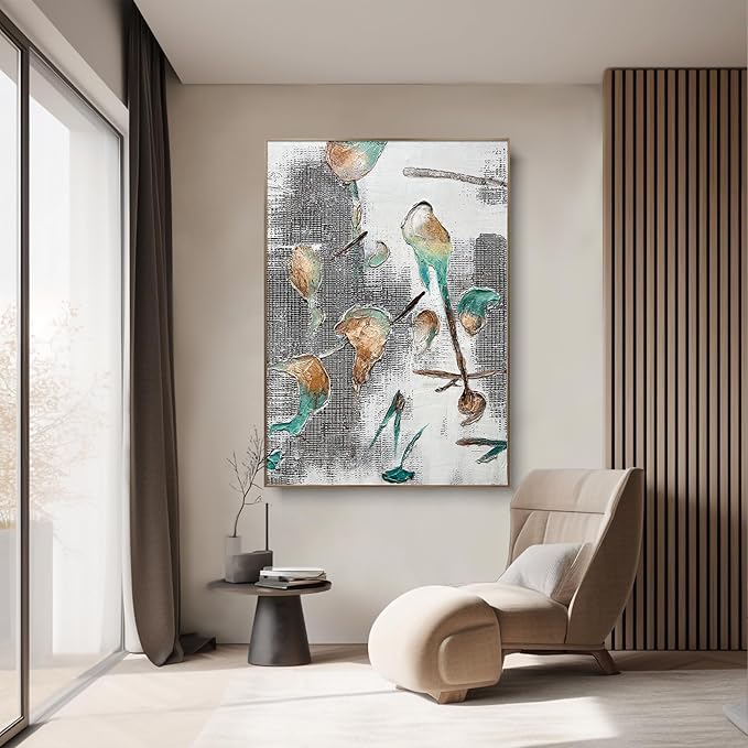 BrightA Large-scale hand-painted wall artworks in natural colors. Large-sized texture-based abstract decorations. Suitable for sofa background walls in living rooms, bedhead walls in bedrooms, corridors, and exhibition hall decorations 55.1"x78.7"