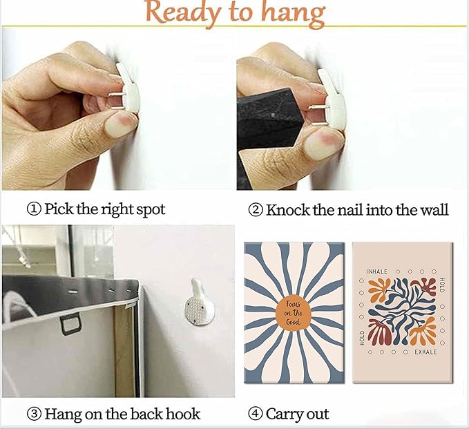 6Pcs Mental Health Wall Art Motivational Psychology Canvas Painting Therapy Office Pictures Wall Decor Boho Style Inspirational Positive Quotes Posters Prints for Home Counseling Office Framed