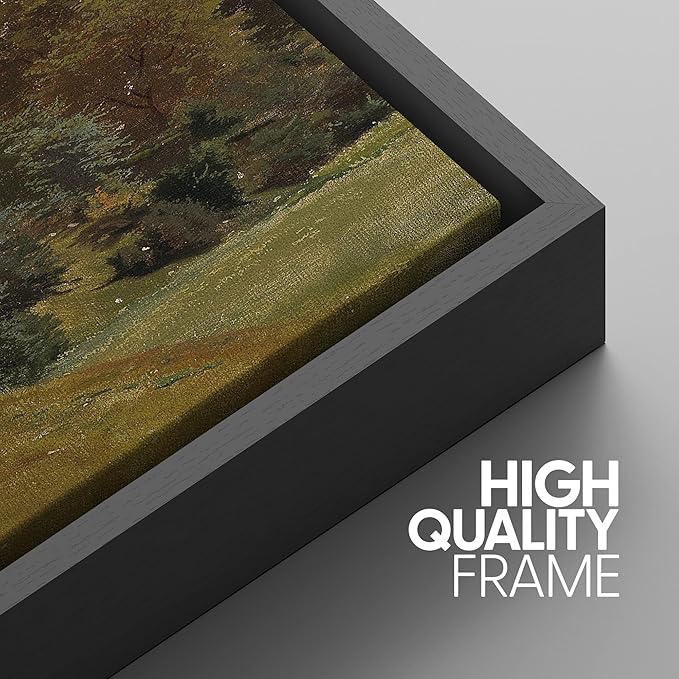 SIGNWIN Framed Canvas Print Wall Art Woodland Nursery Decor Set Storm Cloud Pastoral Farm Landscape Nature Abstract Fine Art Nordic for Living Room, Bedroom, Office - 24"x36"x3 Black
