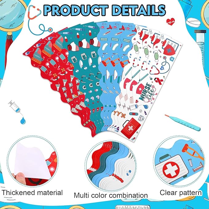88Feet Nurse Healthcare Workers Bulletin Board Borders for Doctor Nurse Day Party Decoration Medical Nurse Themed Hospital Bulletin Board Sticker Nursing School Classroom Graduation Decorations
