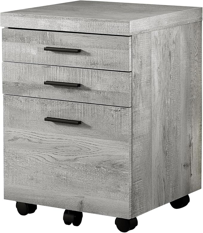 Monarch Specialties I 7401 File Cabinet, Rolling Mobile, Storage Drawers, Printer Stand, Office, Work, Laminate, Grey, Contemporary, Modern