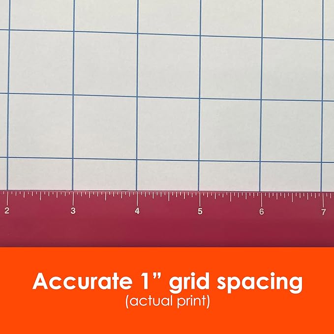 Geyer Instructional 1 Inch Graph Paper Roll – 36” x 200’ Blue Grid, Large Format Blueprint Paper, 24 lb Bond for Classroom, STEM, Math & Design Projects
