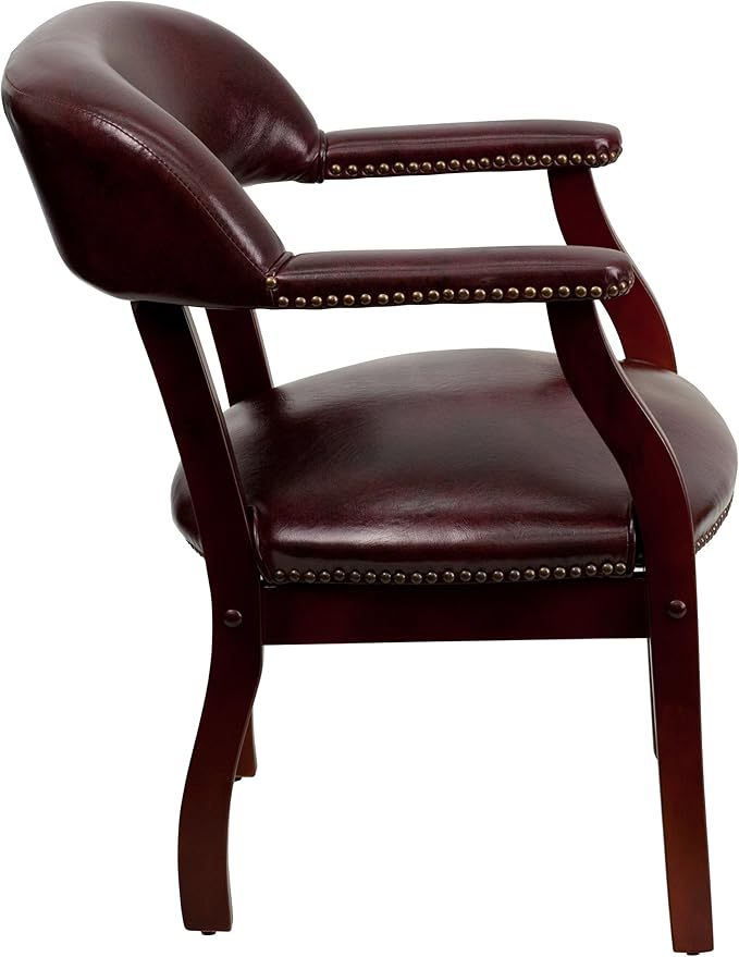 Flash Furniture Diamond Oxblood Vinyl Luxurious Conference Chair with Accent Nail Trim