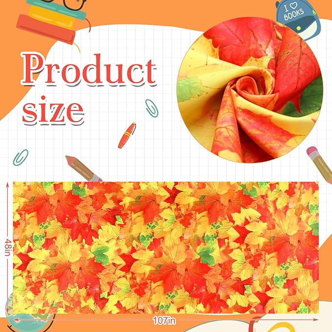 Bulletin Board Paper 48'' x 107'' Class Boards for Classroom Bulletin Boards Everyone is Welcome Classroom Board Decor Pillows Curtains Crafts(Fall Leaves,1 Pc)