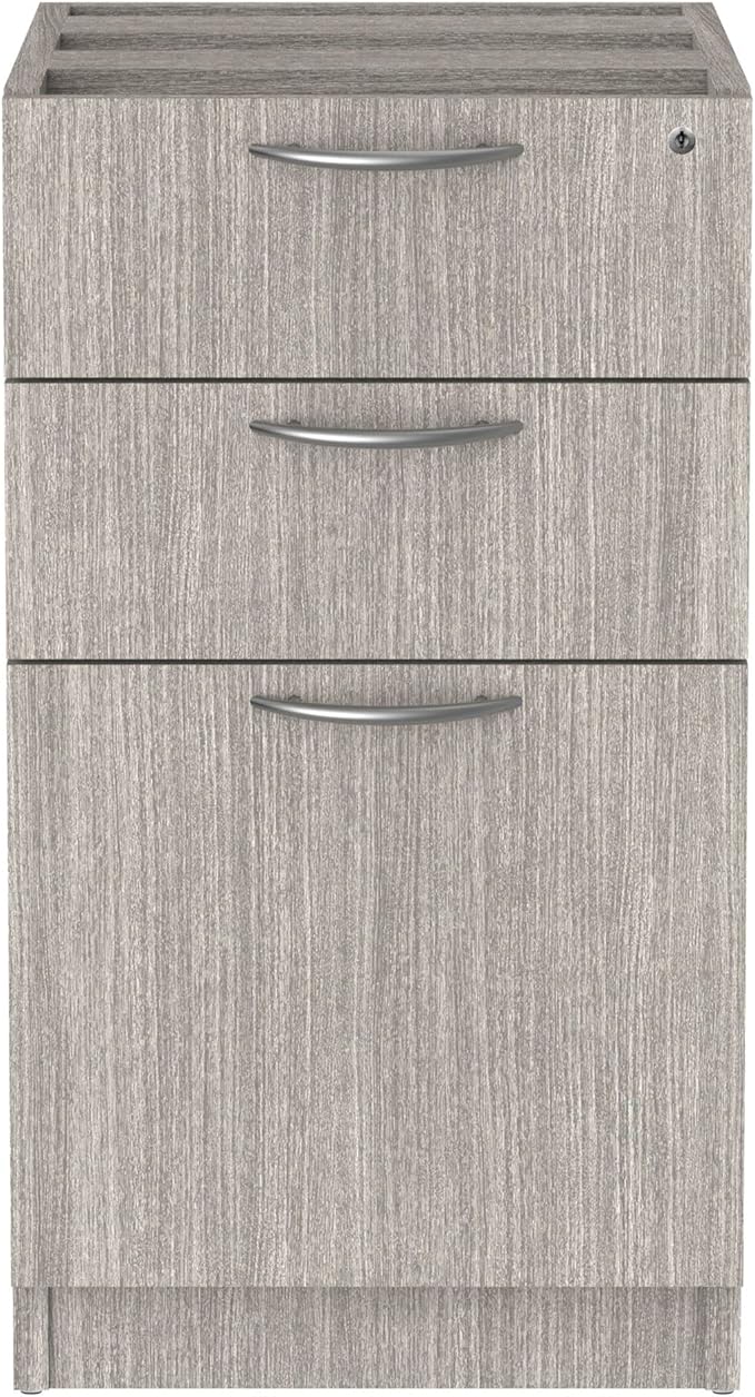 Alera Alera Valencia Series Full Pedestal File, Left/Right, 3-Drawers: Box/Box/File, Legal/Letter, Gray, 15.63" x 20.5" x 28.5"