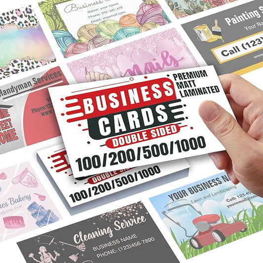 Business Cards Customize with Templates, Custom Business Cards Personalized with Your Logo, 3.5"X 2" 300gsm Matte Paper for Small Business - Design Your Own