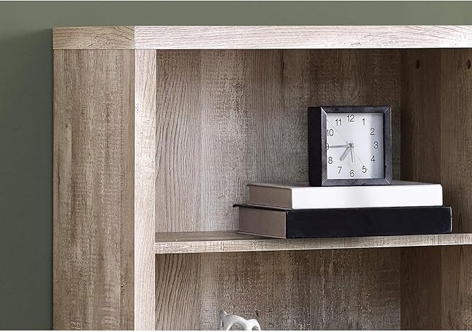 Monarch Specialties Bookcase - Sturdy Etagere with 3 Adjustable Book Shelves - 48”H (Taupe)