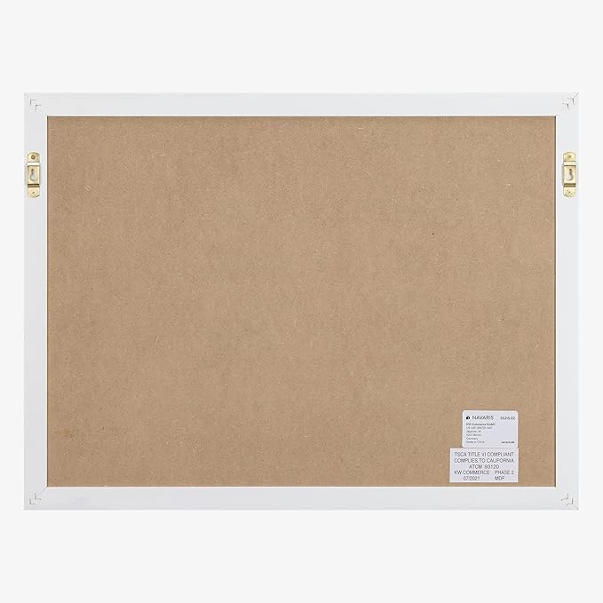 Navaris Framed Fabric Bulletin Board - 18 x 24 inches Plush Jewelry Organizer Pinboard for Wall - Memory Memo Pin Board - Rose with White Frame