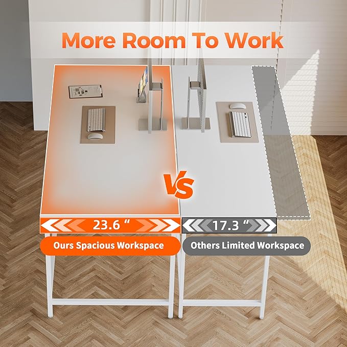 Mericonia 48 inch Computer Desk, Gaming Desk for Small Spaces, Modern Simple Style Table for Home Office, Study Student Writing Table