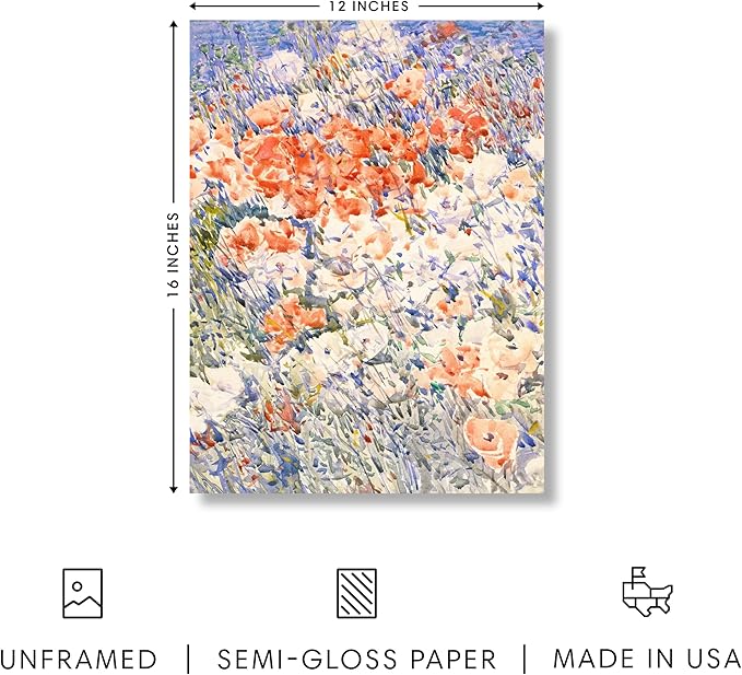 HAUS AND HUES Floral Art Wall Decor - Wildflowers Wall Art for Living Room, Floral Artwork for Bedroom Walls, Flower Painting for College Girls Dorm Room (Multicolored Flowers, Unframed, 12x16)