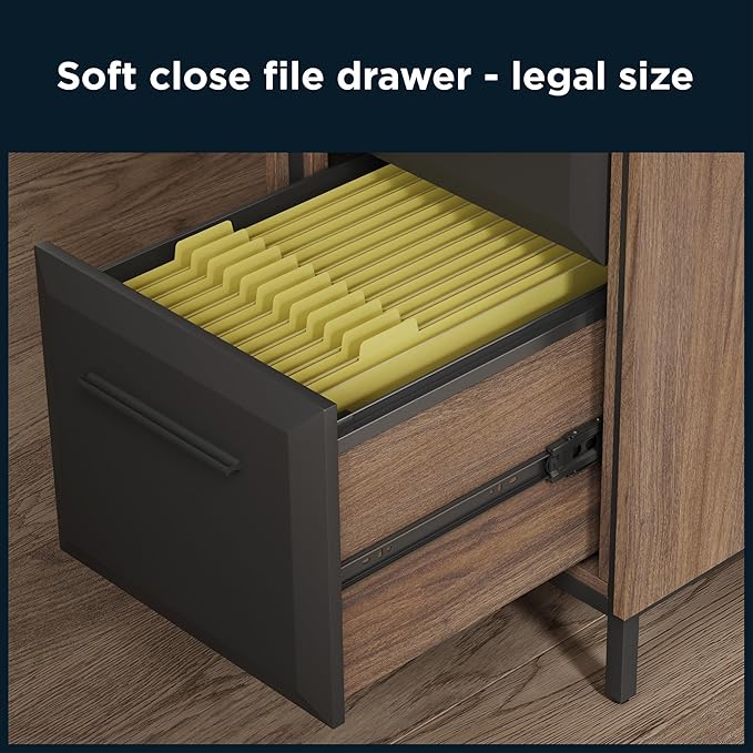 Thomasville® Alderbrook 21"D Vertical 2-Drawer File Cabinet, Walnut/Matte Black