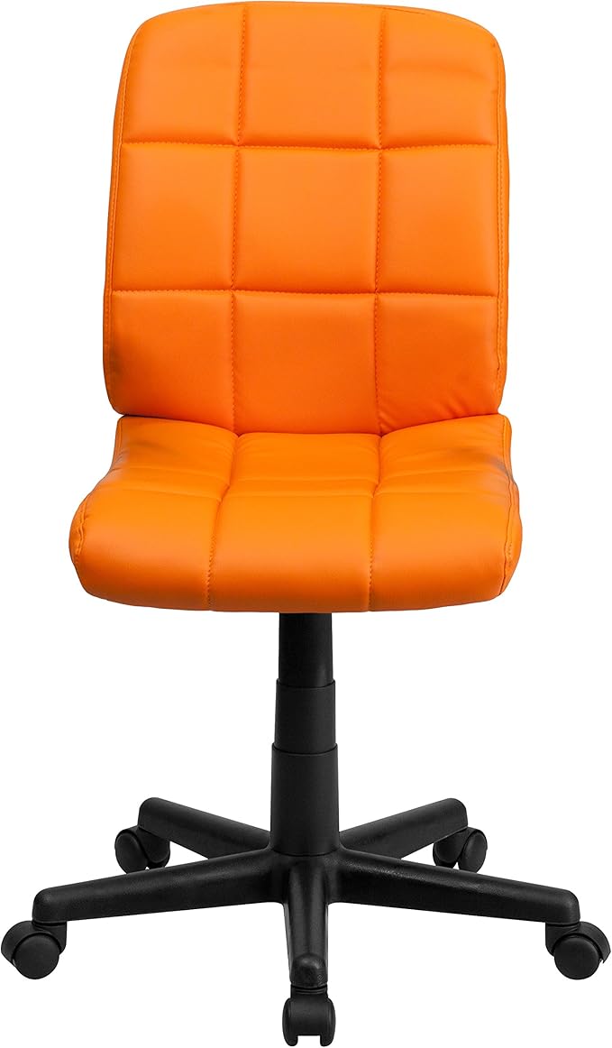 Flash Furniture Clayton Mid-Back Orange Quilted Vinyl Swivel Task Office Chair