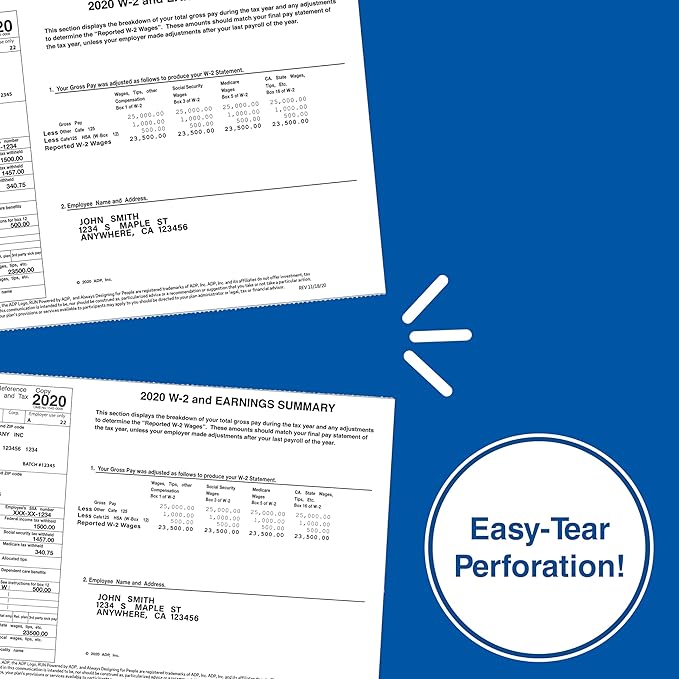 PrintWorks Professional Half Sheet Perforated Paper 8.5” x 11” - Perfect For W-2, 1099, & Statement Use - Made in the USA - 500 Sheets - 20 lb - A5 Paper - Printer Compatible - White (04116)