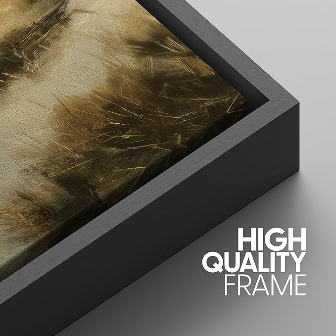SIGNWIN Framed Canvas Print Wall Art Set Creek Through Golden Grasslands Illustrations Decorative Relax/Calm Zen for Living Room, Bedroom, Office - 24"x36"x3 BLACK
