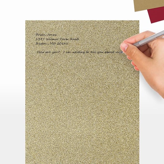 LUXPaper 8.5" x 11" Paper | Letter Size | Gold Sparkle | 90lb. Text | 1,000 Qty